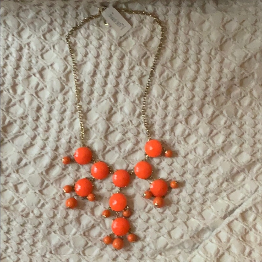 Orange J Crew Statement Necklce